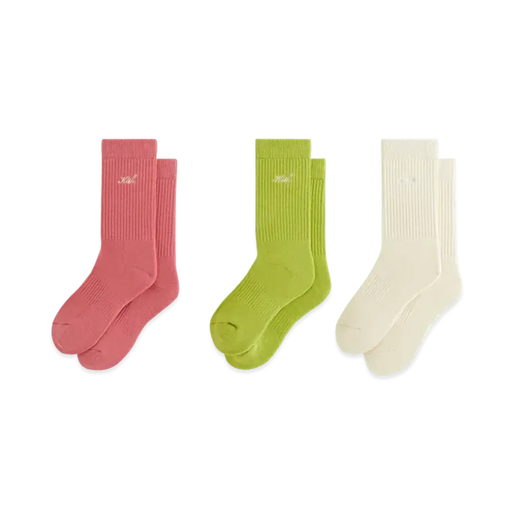 Kith Women Script Classic Crew Sock 3-Pack "Multi"