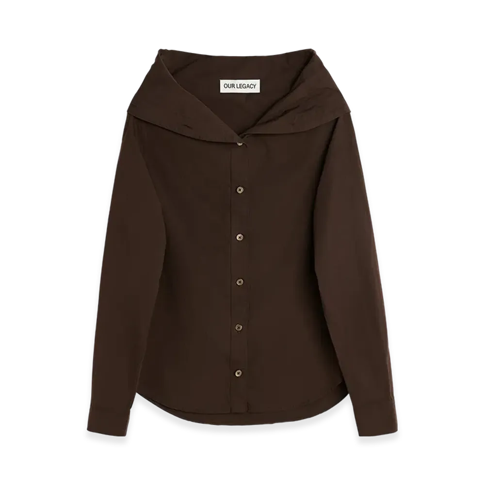 OUR LEGACY Women's Kaonashi Shirt "Hefty Brown Coarse Poplin"