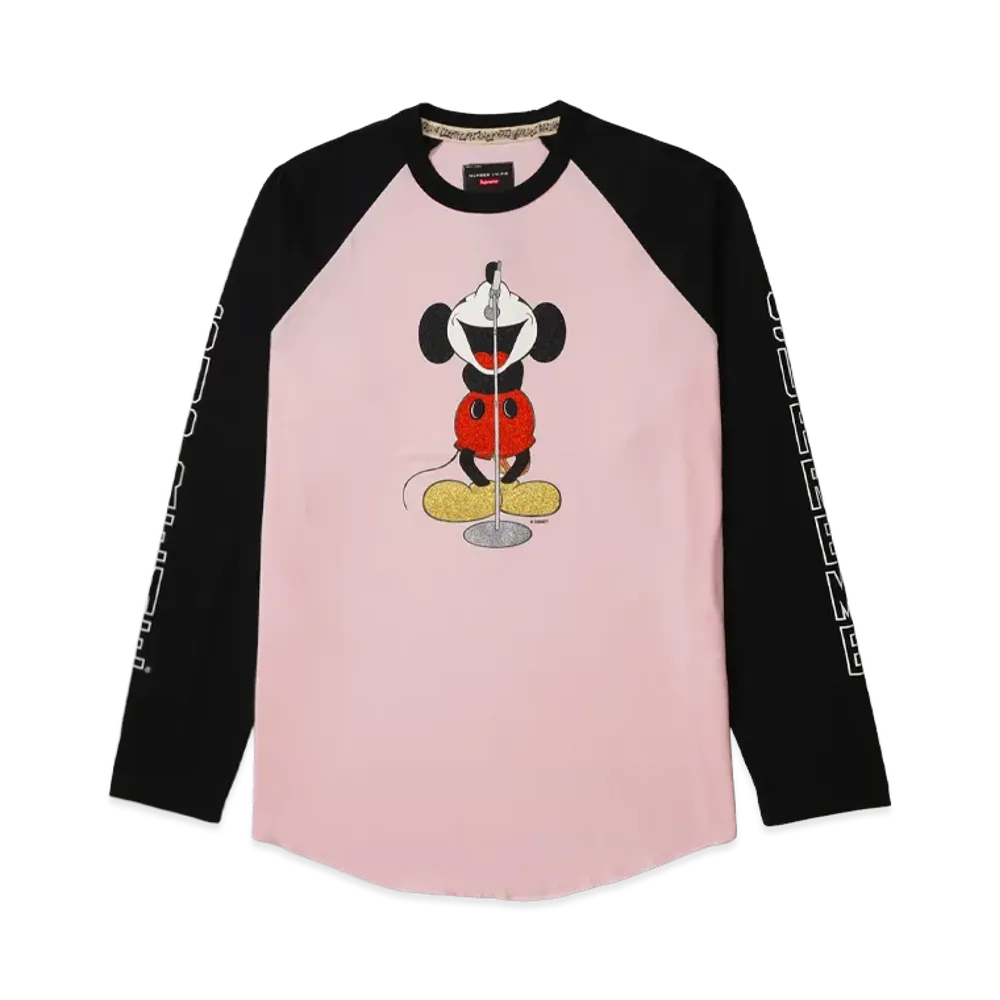 Supreme x Number (N)ine x Mickey Mouse Raglan L/S Top "Pink"