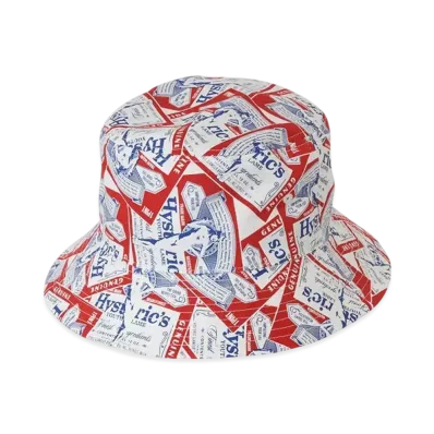 HYSTERIC GLAMOUR HG Label Pattern Bucket Hat "Red"