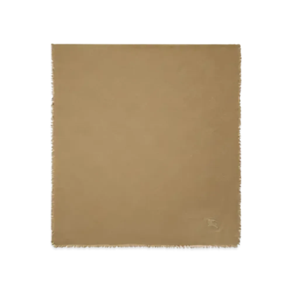 Burberry Wide Check Wool Silk Scarf "Sand"