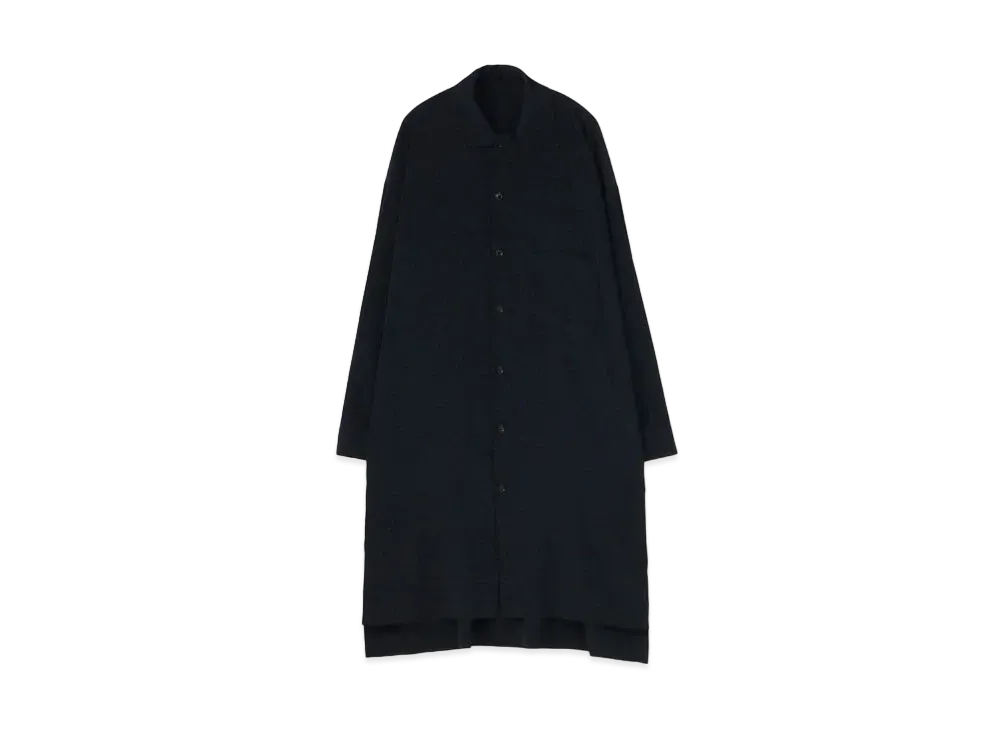 Yohji Yamamoto Y's DECYNE PLUSH COLLAR LONG BLOUSE "Navy"