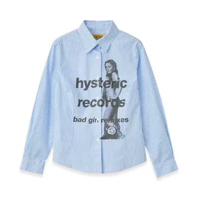 HYSTERIC GLAMOUR Bad Girl Remixes Compact Shirt "Blue"
