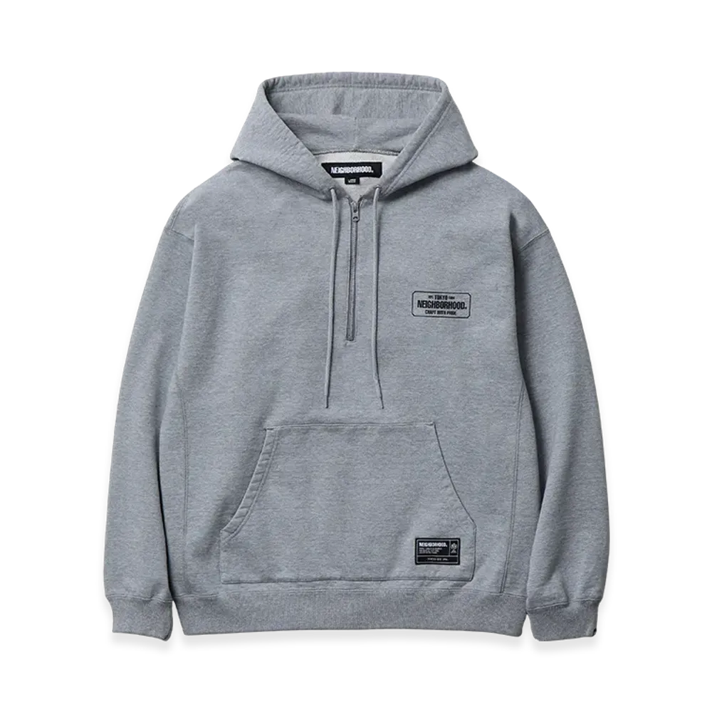 NEIGHBORHOOD Classic Sweat Half Zip Hoodie LS "Gray"