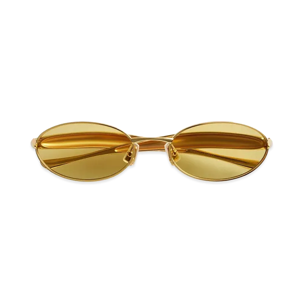 Bottega Veneta Sardine Oval Sunglasses "Gold/Yellow"