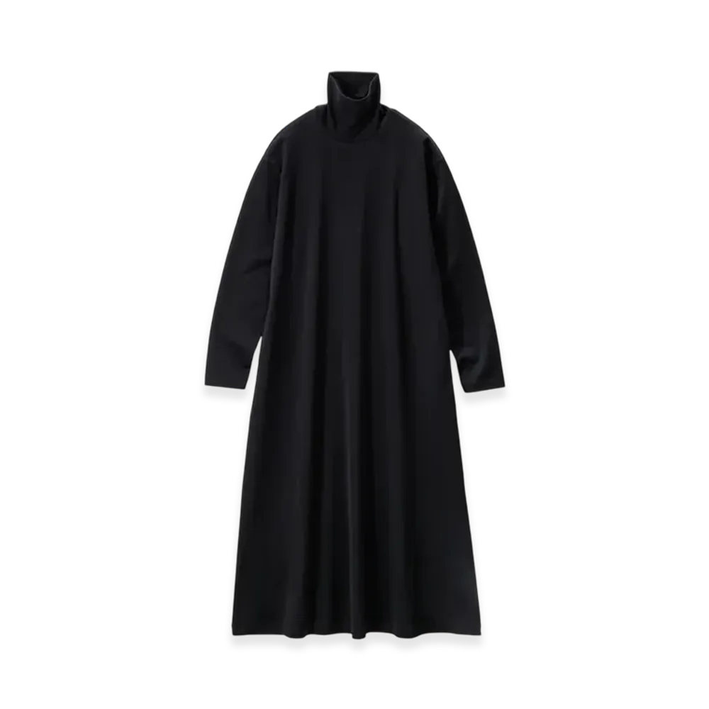 Graphpaper Brushed Mockrody High Neck Dress "Black"