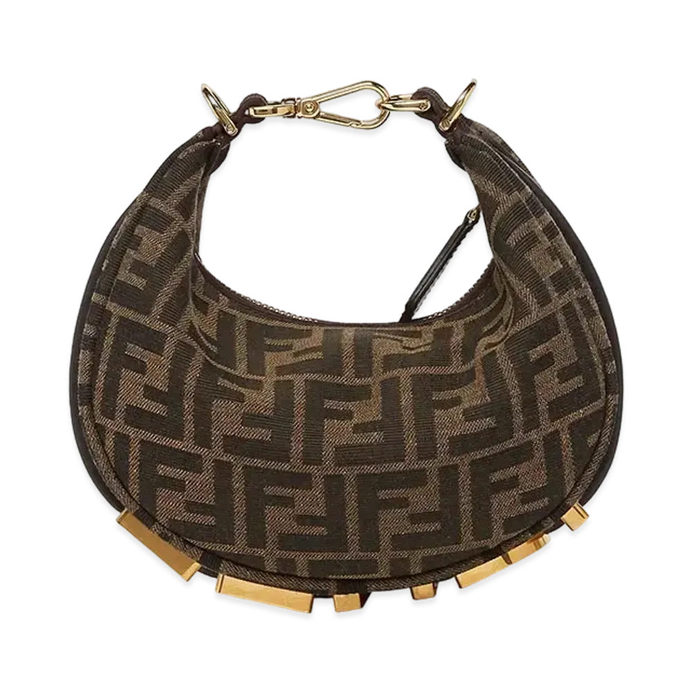 FENDI Fendigraphy Mini FF Fabric Bag "Brown"