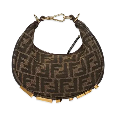FENDI Fendigraphy Mini FF Fabric Bag "Brown"