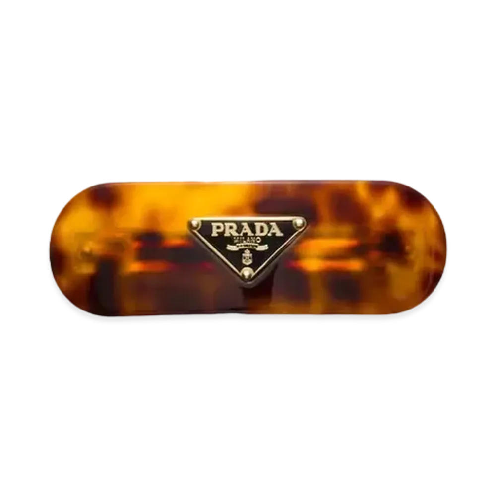 PRADA Plexiglas Hair Clip "Beige/Tortoise Color"