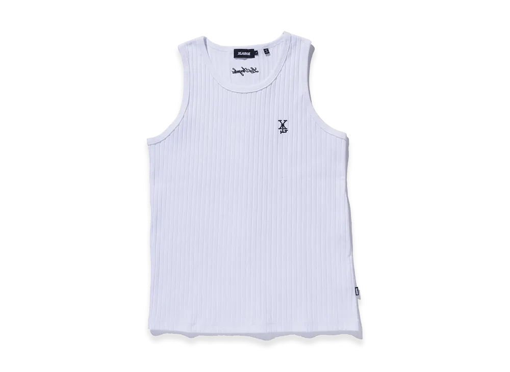 XLARGE Drop Needle Rib Tank Top "White"