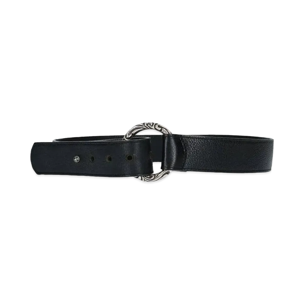 Chrome Hearts Scroll Leather Belt "Black/Silver"