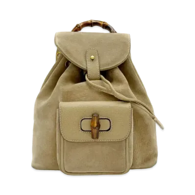 GUCCI Backpack Mini Bamboo Suede "Beige"