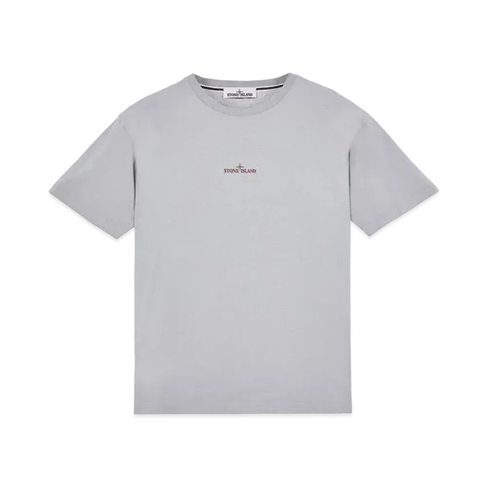 Stone Island 2NS83 COTTON JERSEY, 'MIXED MEDIA TWO' PRINT_SLIM FIT "Pearl Grey"