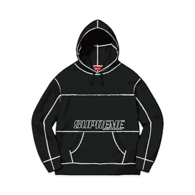 Supreme Coverstitch Hooded Sweatshirt "Black"