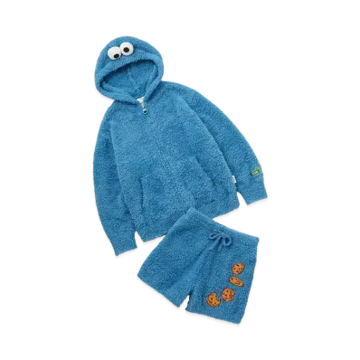GELATO PIQUE x Sesame Street Cookie Monster Parka & Shorts Set "Blue"