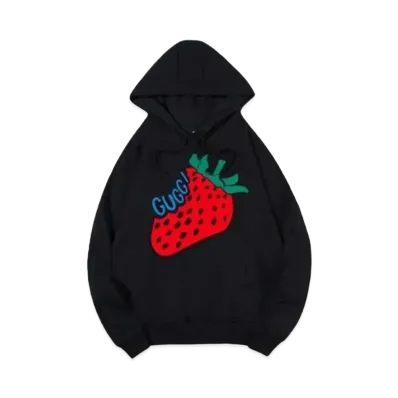 GUCCI Men's Strawberry Printed Loose Men "Black"