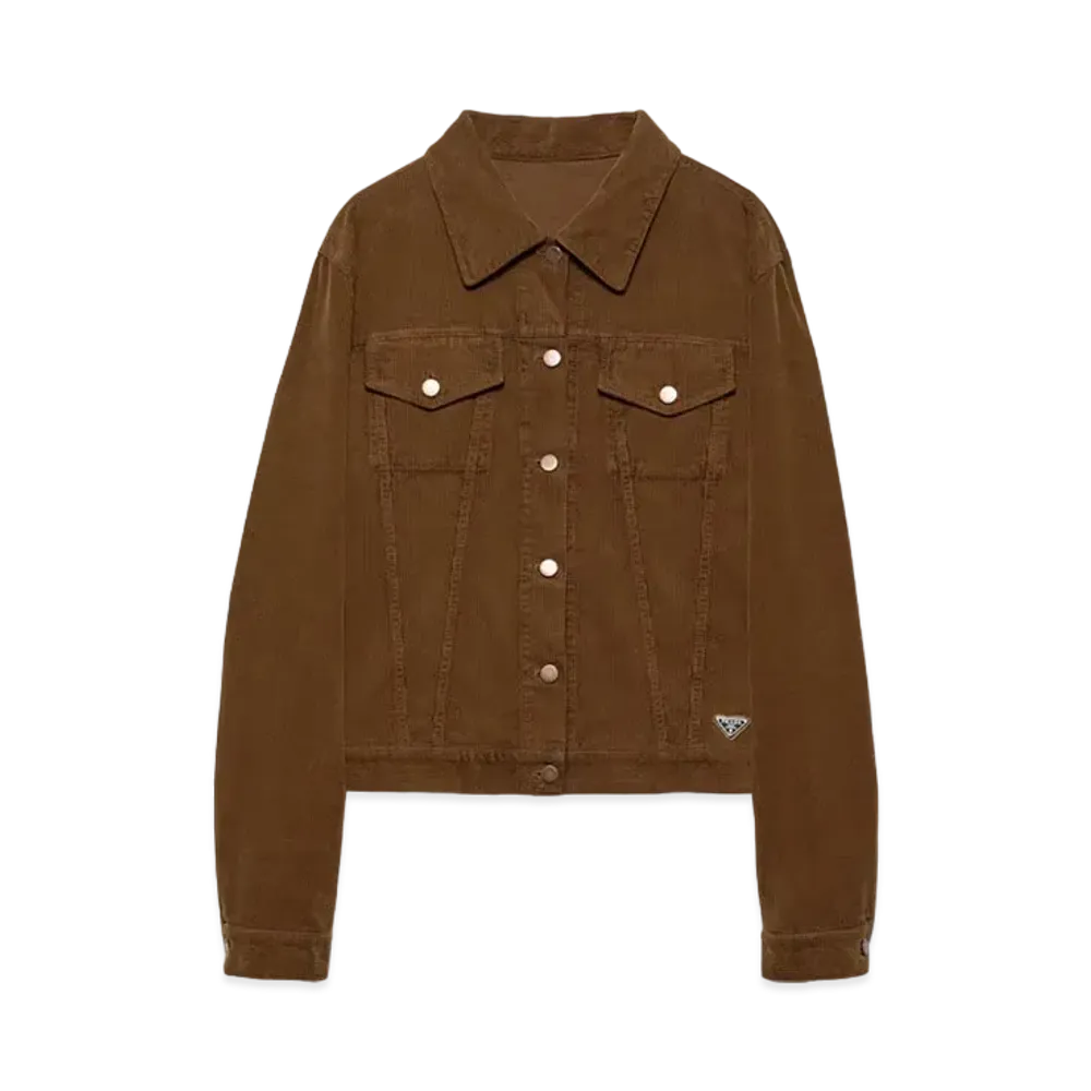 PRADA Women's Corduroy Blouson Jacket "Camel"