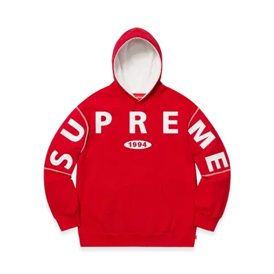 Supreme Spread Logo Hooded Sweatshirt "Red"