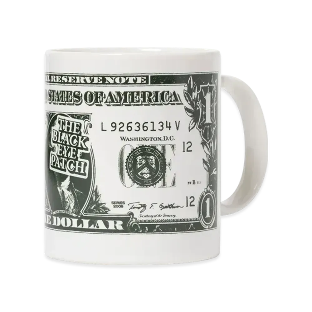 BlackEyePatch Dollar Bill Mug "White"
