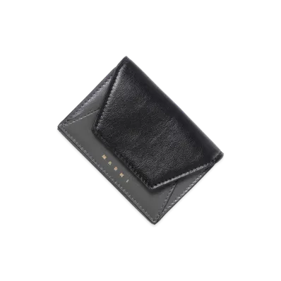 MARNI Trifold Wallet "Mercury/Black"