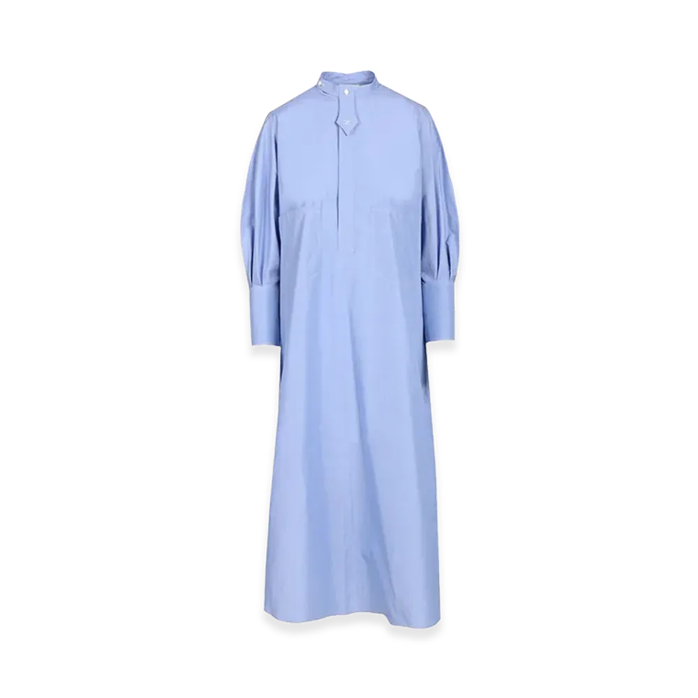 CELINE Women's Shirt Dress Cotton Poplin "Lightblue"
