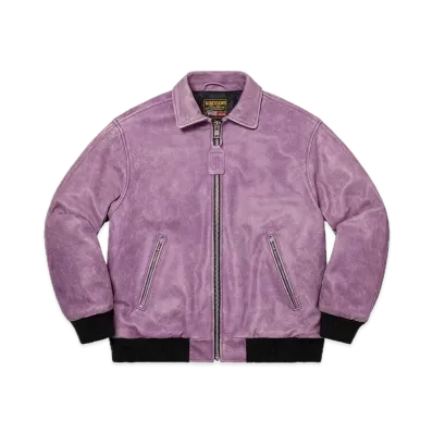 Supreme x Vanson Leathers Worn Leather Jacket "Dark Purple"
