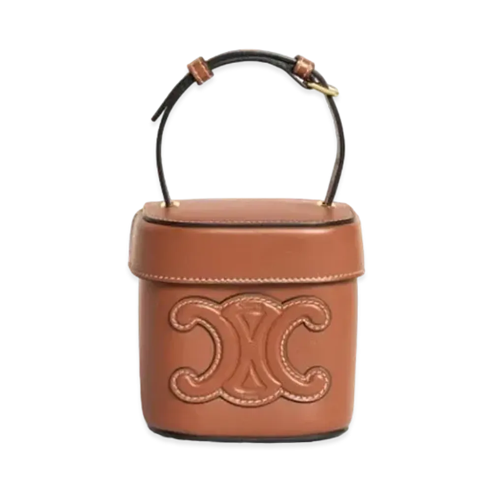 CELINE Small Box Cuir Triomphe In Smooth Calfskin "Tan"