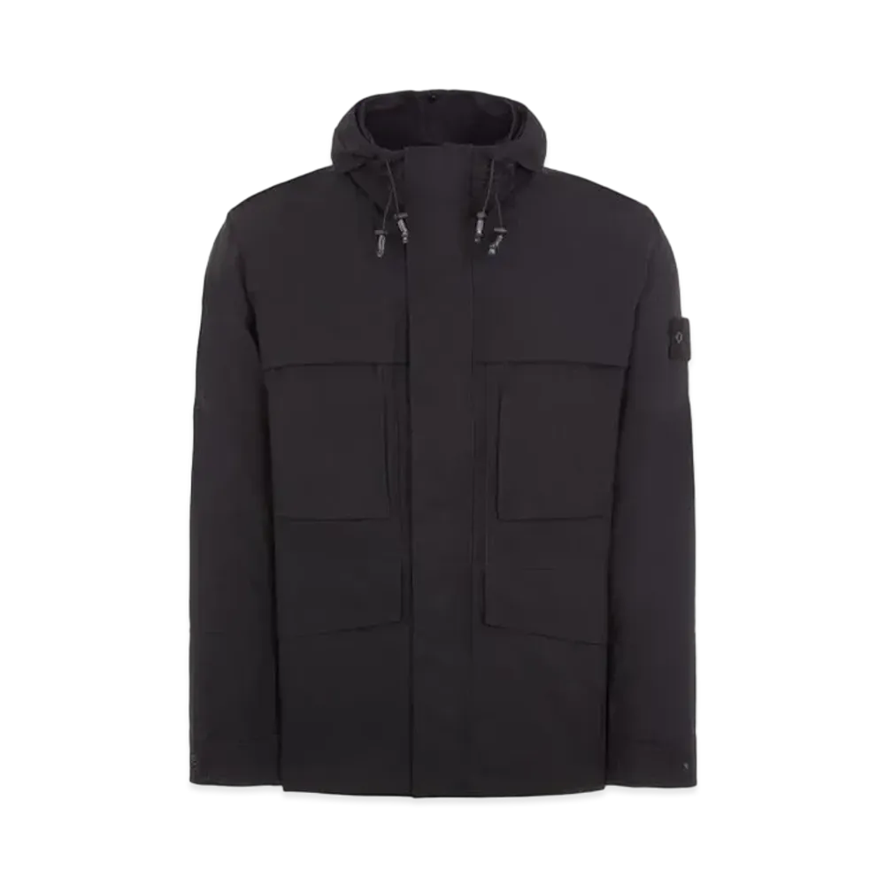 Stone Island 414F1 Weatherproof Cotton Canvas_ Ghost Piece With Detachable Lining "Black"