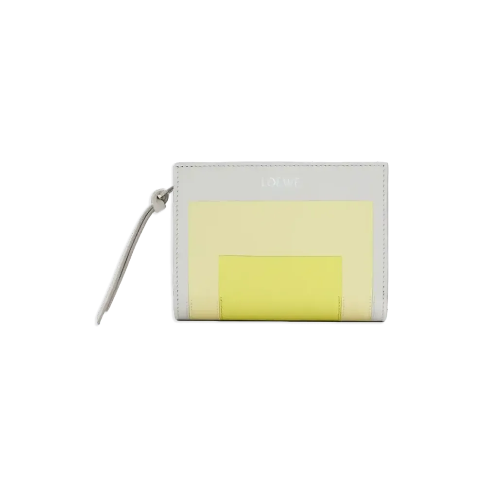LOEWE Women's Compact Wallet In Nappa Calfskin "Pale Grey/Light Citrine"