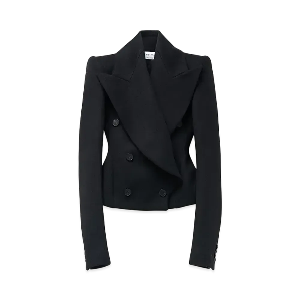 Alexander McQUEEN Oversized Lapel Pea Coat "Black"