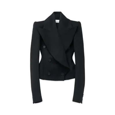 Alexander McQUEEN Oversized Lapel Pea Coat "Black"