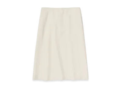 AURALEE Women's Fulled Wool Silk Skirt "Ivory White"