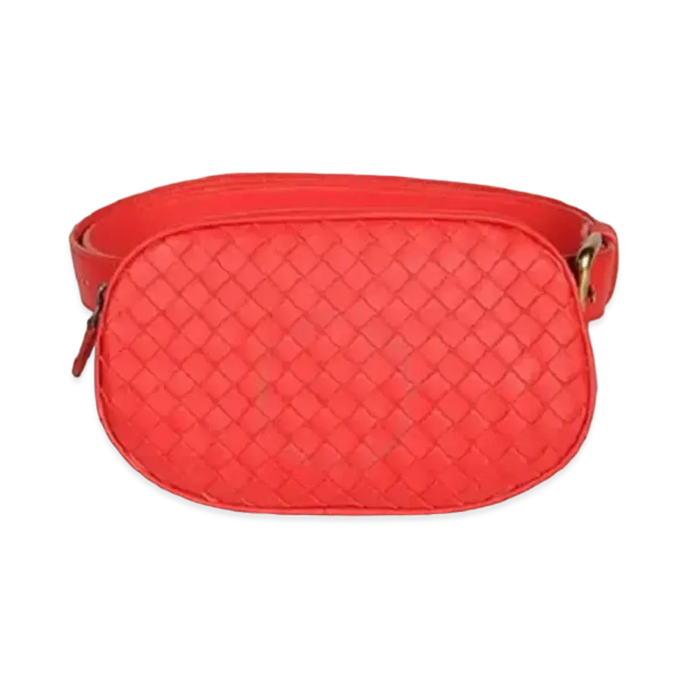 Bottega Veneta Woven Mini Waist Bag "Red"