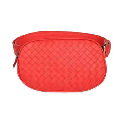 Bottega Veneta Woven Mini Waist Bag "Red"