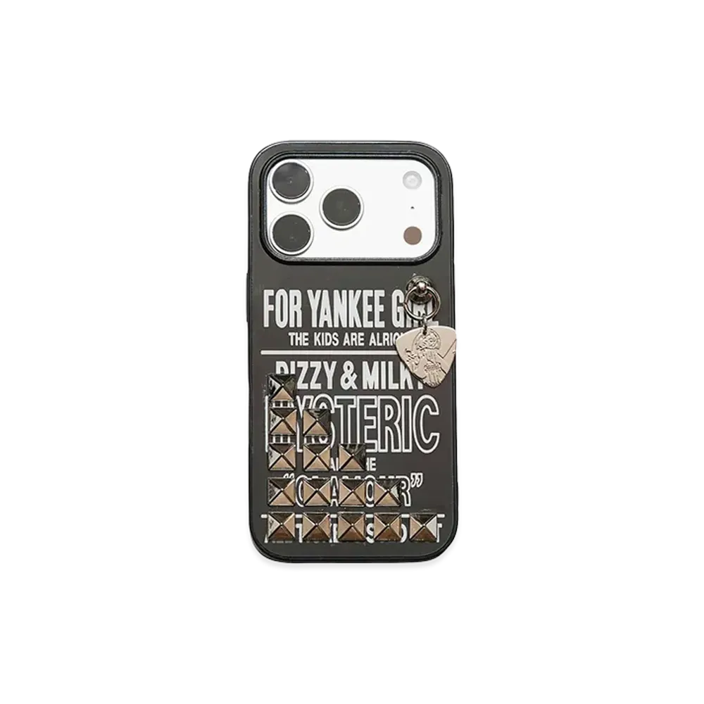HYSTERIC GLAMOUR Women's DIZZY & MILKY Studded iPhone Case "Black"