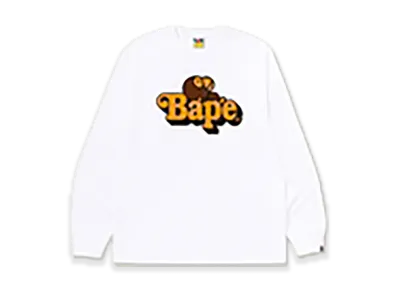 A BATHING APE®︎ Milo ON Bape LS Tee "White"