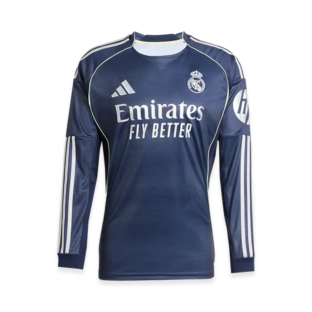 adidas Real Madrid 25/26 Long-Sleeve Away Uniform "Legend Ink"