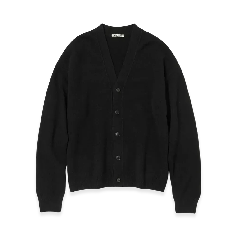 AURALEE Baby Cashmere Knit Cardigan "Top Black"