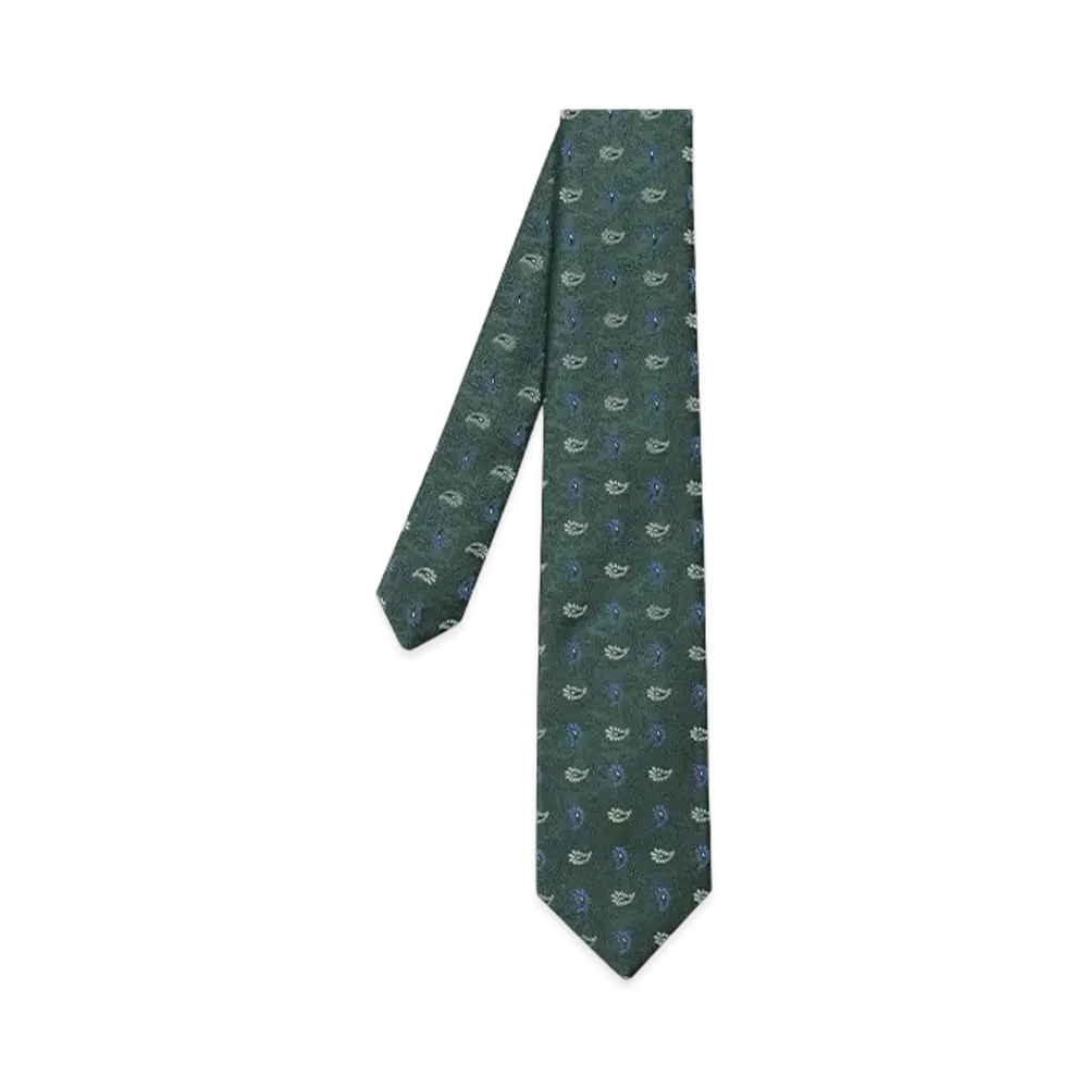 Paul Smith Contrast Paisley Tie "DarkGreen"