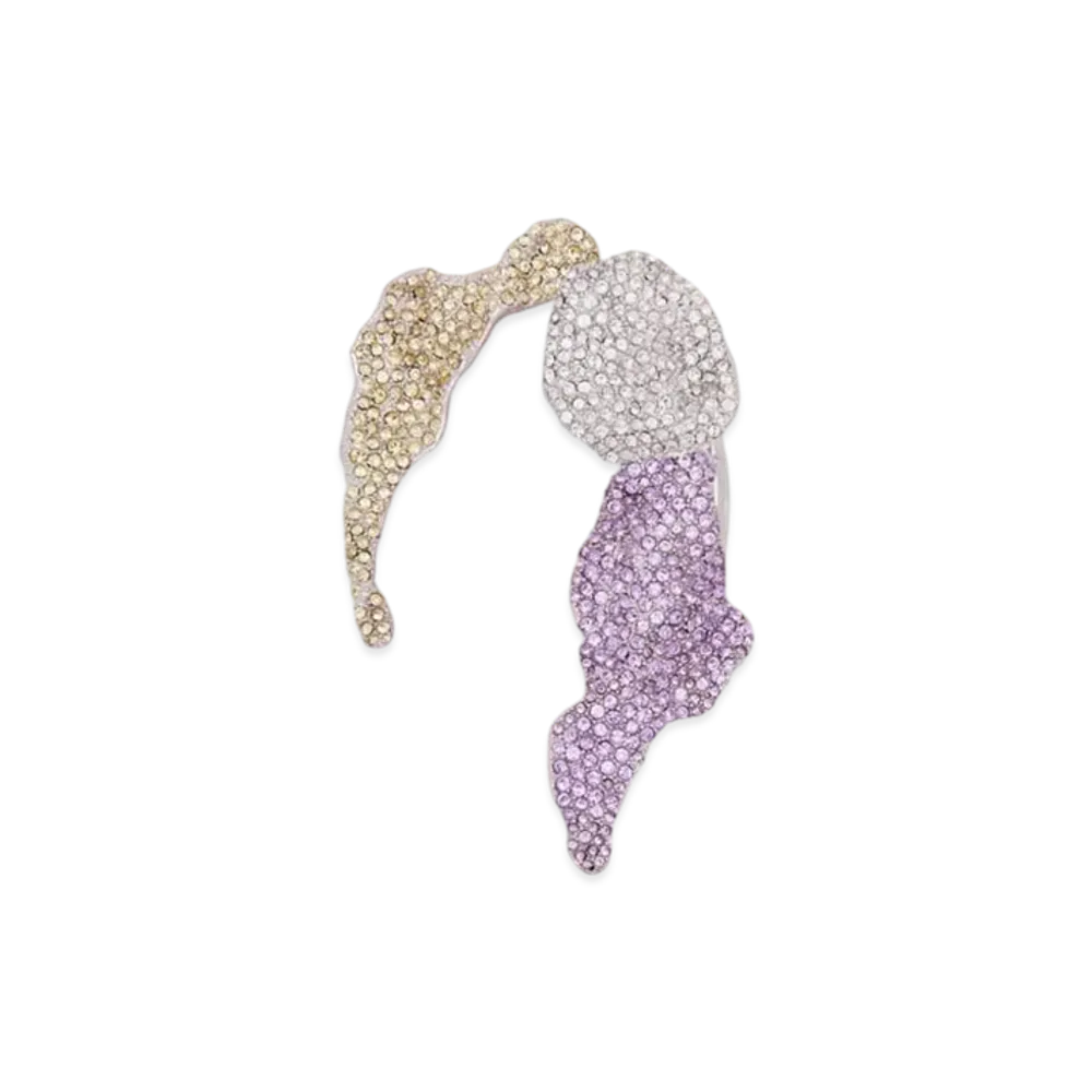 LOEWE Glitter Fragment Ear Cuff "Silver/Light Mauve/Pale Yellow"