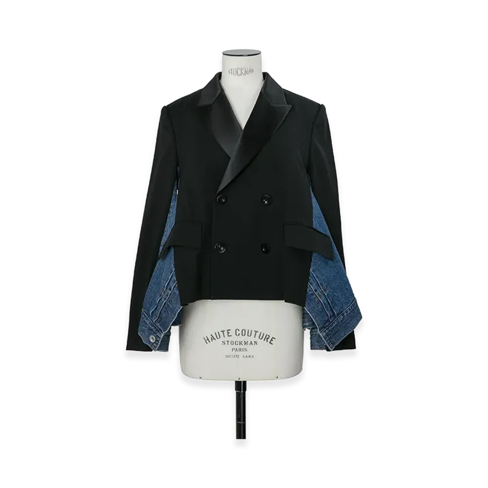 sacai Wool Suiting x Denim Jacket "Black/Blue"