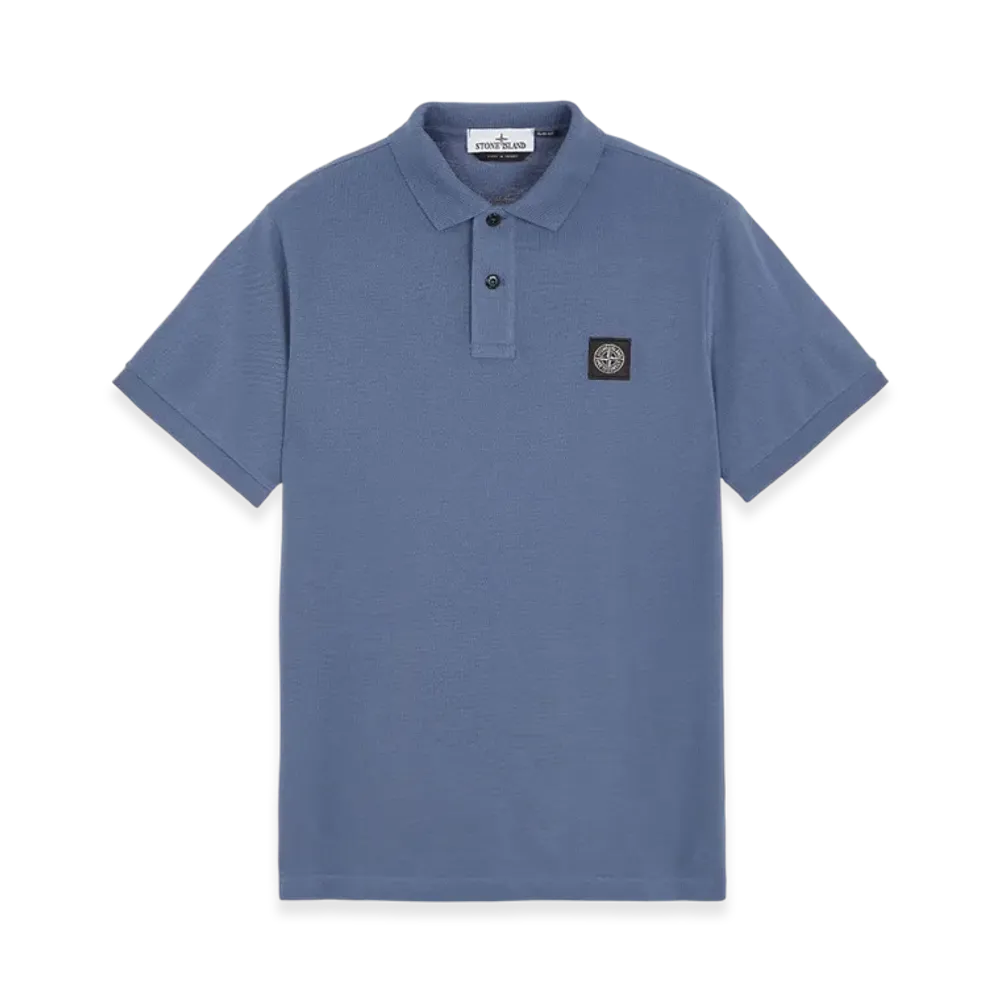 Stone Island 2SC17 Stretch Cotton Pique Polo Shirt - 23SS "Avio Blue"