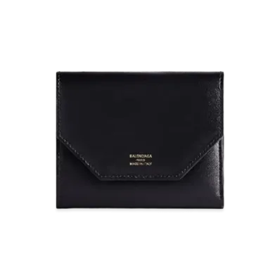 BALENCIAGA Envelope Bifold Wallet Smooth Calfskin "Black"