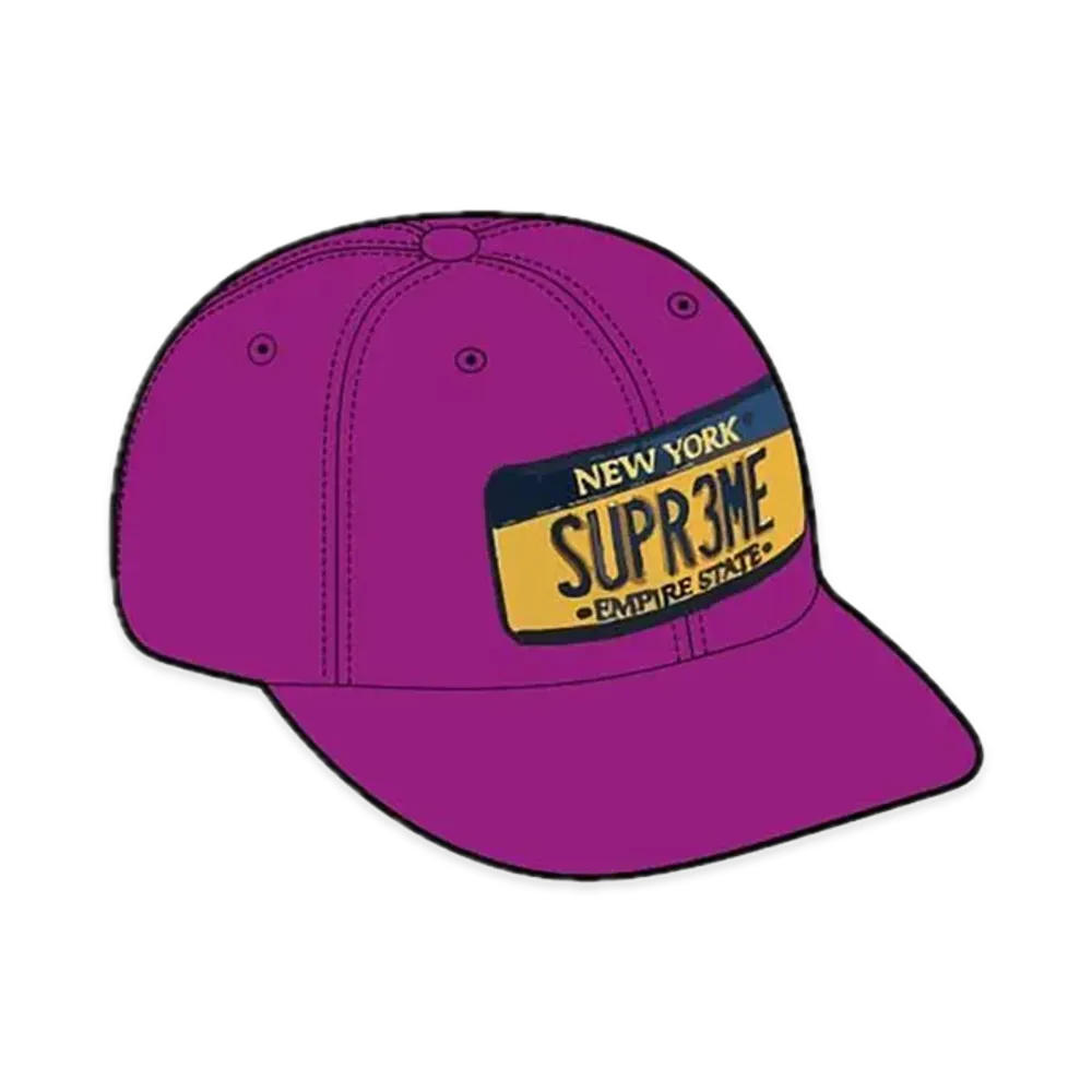 Supreme License Plate 6-Panel "Plum"