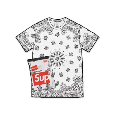 Supreme x Hanes Bandana Tagless Tees (2 Pack) "White"