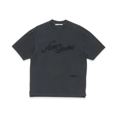 Acne Studios Logo T-shirt - Relaxed fit "Faded black"