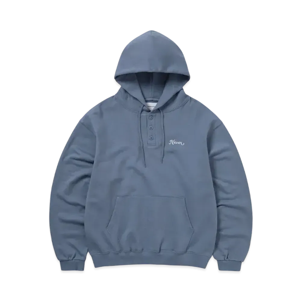 thisisneverthat Quarter Button Hoodie "Steel Blue"