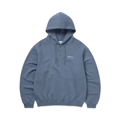 thisisneverthat Quarter Button Hoodie "Steel Blue"