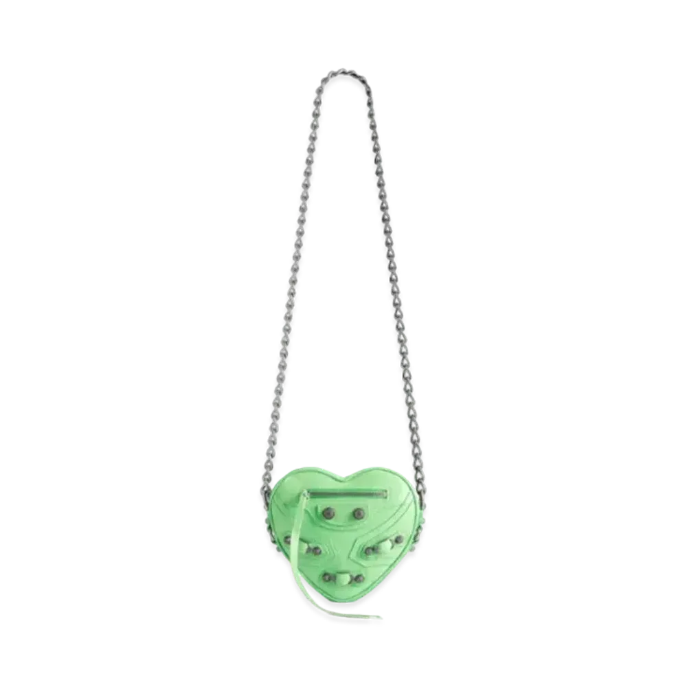 BALENCIAGA Le Cagole Heart Mini Bag "Light Green"
