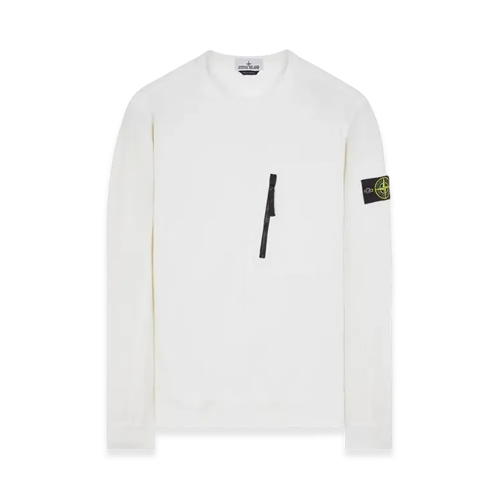 Stone Island 60352 Stretch Cotton Fleece Garment Dyed Sweatshirt - 23SS "White"
